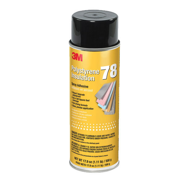 3M 78 Polystyrene Insulation Spray Adhesive – Clear, 17.9 Oz – For Foam Board & Craft Projects